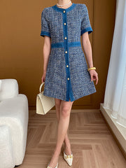 Dlabh mini dress in tweed jeans fashion