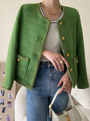 Dlabh short jacket in elegant tweed green women