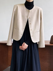 Dlabh buttoned blazer with pockets long sleeves woman fashion