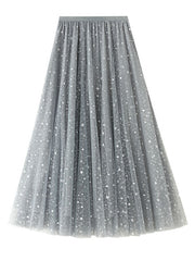 Dlabh long skirt trapeze tulle star fashion women