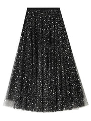 Dlabh long skirt trapeze tulle star fashion women