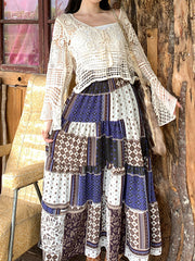 Dlabh long skirt ethnic vintage bohemian purple