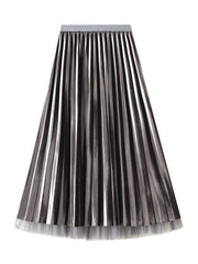 Dlabh long skirt pleated velvet tulle elegant women