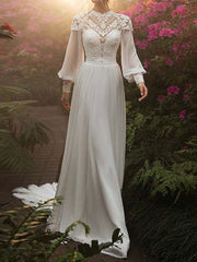 Dlabh long princess wedding maxi dress long sleeves vintage