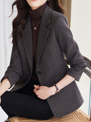 Dlabh blazer with pockets buttons lapel collar woman fashion style suit