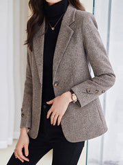 Dlabh blazer with pockets buttons lapel collar woman fashion style suit