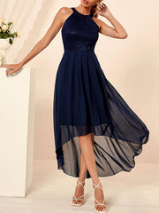 Dlabh bridesmaid dress short front long back navy