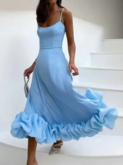 Dlabh long strapless dress with thin straps soft elegant cocktail