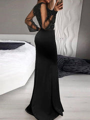 Dlabh long slit side dress shiny sequin ruffled evening evening dress