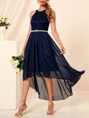 Dlabh bridesmaid dress short front long back navy