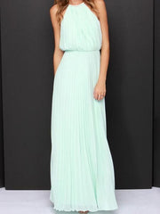 Dlabh elegant pleated long prom dress