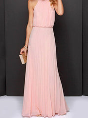 Dlabh elegant pleated long prom dress