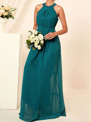 Dlabh long chiffon bridesmaid dress