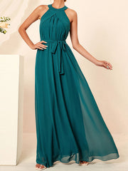 Dlabh long chiffon bridesmaid dress