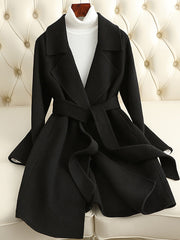 Dlabh wool coat with belt lapel collar women elegant christmas