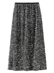 Dlabh long skirt slit the side velvet shiny sequin women