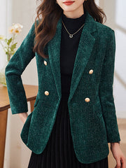 Dlabh blazer velvet bright wire double breasted women fashion